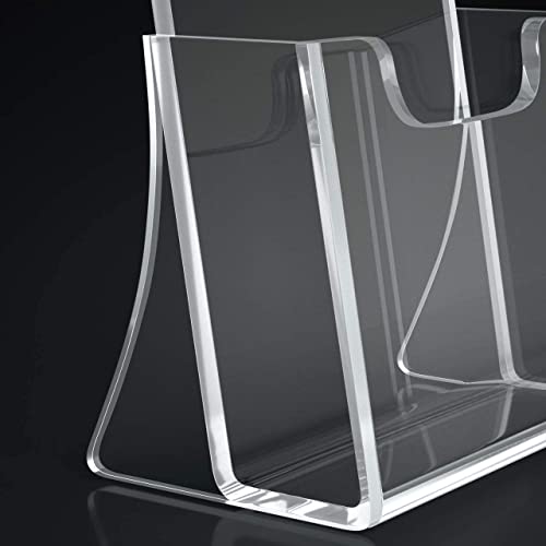 HIIMIEI Brochure Holder 8.5 x 5.5 inches, Acrylic Flyer Holder with 2 Pack, Plastic Stands for Displaying Magazines, Pamphlets, Literature, Brochures, Booklets, Menu - size: 8.5''x5.5''