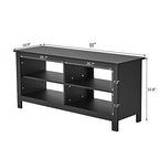 Panana Modern TV Stand with 4 Open Shelves 55inch Entertainment Center for TVs up to 65inch Medial TV Console Table Cabinet for Living Room (Black)