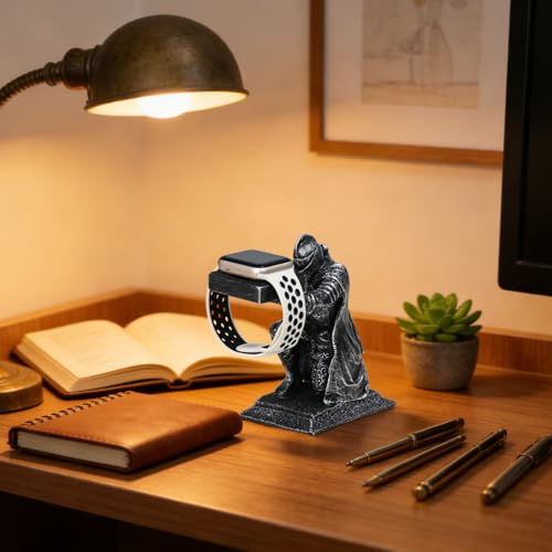 for Apple Watch Charger Stand Holder Compatible with Apple Watch Series Ultra3/Ultra2/11/10/9/8/7/6/5/SE3/SE2(49/46/45/44/42/41/40/38mm) Loyal Knight iWatch Charging Dock, Used as a Tabletop Ornament
