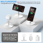 Magnetic Wireless Mag Safe Charger iPhone Stand,Magnet Wireless iPhone Charger Stand 6FT Fast Mag-Safe Charging Station Pad for Apple iPhone 16 Pro Max/16/16 Plus/15 Pro Max/14/13/12,AirPods Pro 2/3/4 - color: White, size: 1 Pack (6FT C-C)