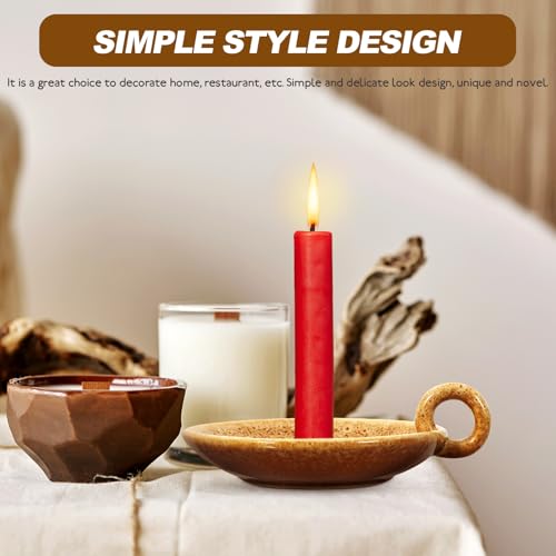 Ceramic Candle Plate Holder Decorative Candle Stand for Dining Table Spa Incense Cones Wedding Home Decor Khaki