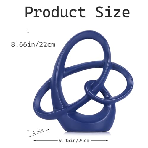 Blue Sculpture Decor – 8.66" Modern Resin Art Statue for Living Room, Office, or Coffee Table, Blue Home Accents and Shelf Decor, Contemporary Centerpiece Decoration for Modern Home or Apartment - color: Blue, size: 8.66in