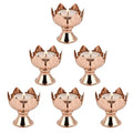6Pcs Metal Lotus Flower Votive Candle Holders - Elegant Tea Light Candles Holder for Table Centerpieces, Wedding Decor, Home, Christmas & Thanksgiving Party (Gold)