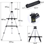 Portable Artist Easel Stand - Adjustable Height Painting Easel with Bag - Table Top Art Drawing Easels for Painting Canvas, Wedding Signs & Tabletop Easels for Display - Metal Tripod - 17x66 inches - style: 66 Inch Argent Silver (2 Pack)