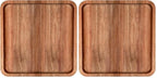 LorisArm 8" Acacia Wood Plate, Square Wooden Trays Serving Platter Dinner Server Tray Dessert Cookie Snack Fruit Serving Board. (Pack of 2) - size: 8" x 8" x 0.6" (Pack of 2)