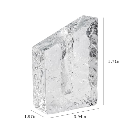 Crystal Vase Candle Holder, Elegant Single Stem Flower Vase for Home Decor, Clear Glass Taper Candle Holder, Modern Table Centerpiece for Living Room Dining Room, Housewarming Wedding Gift - color: M-cv266b-m