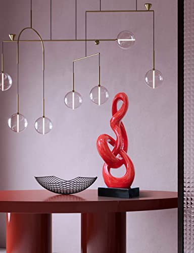Sculpture Music Note Decor Modern Statue Gifts Treble Clef Figurine Polyresin Arts Red 23 inch - color: Red