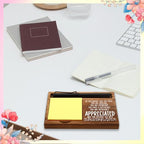 FOUGSTA Appreciation Gifts for Women, New Job Gifts for Women, Inspirational Office Decor Gift for Woman,Wooden Notepad Pen Holder With Inspirational Quotes,16.5 x 12 x 1.5 cm,XXN3 - style: APPRECIATED