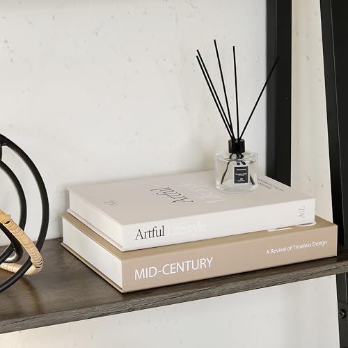 Aesthetic Decorative Books - Set of 2 Stylish Boxes Enhance Your Coffee Table, Bookshelf or Mantel Decor - Beautiful Fake/Faux Books for Modern Home Decoration, Photo Storage and as a Keepsake Box - color: Brown-Beige