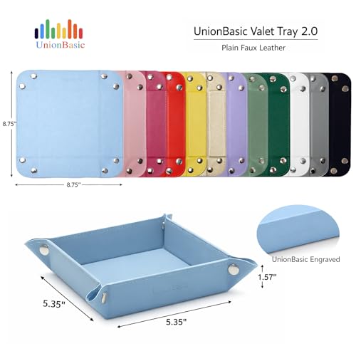UnionBasic Small Valet Tray, Jewelry Tray for Rings Watches Earrings, Entryway Catchall Caddy for Coins Keys Change, Nightstand Bedside Valet Holder, Trays for Electronic Gadgets, Purple - color: Purple, size: 5.4" x 5.4" x 1.6"