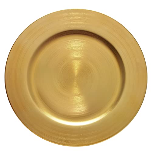 13inch Round Plastic Charger Plates Set of 8,Gold Charger for Dinner Plates,Decorative plates for Wedding,Party,Event Tabletop. (Metallic foil Gold) - color: Metallic foil Gold