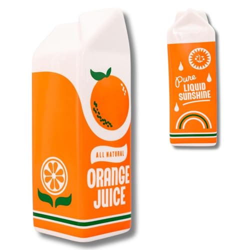 ban.do Vintage Inspired Orange Juice Vase, The Original Rise and Shine Decorative Ceramic Vase, OJ Carton, Retro/Unique/Eclectic/Novelty Accent for Home/Kitchen/Office, Orange Juice - color: Orange Juice