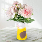 Cat Vase for Dry Flower Hydroponic Planter for Women, Teens, Girls，Kids，Cat Lover Theme Decor ，Ideal for Home, Office, Wedding, Party，Table Decoration (Yellow)
