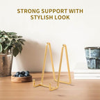 Plate Holder Easel Display Stand - 6 inch Metal Plate Stands for Display - Tabletop Picture Stand - Gold Iron Easels for Display Pictures | Photo Frames | Book | Decorative Plates | Plaque - 2 Pack - size: 6 inch-2