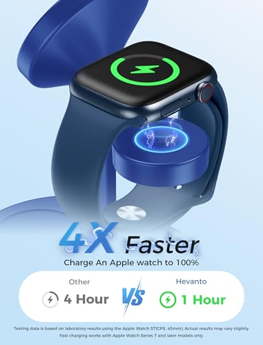 Hevanto 2026 3 in 1 Wireless Charging Station for Apple MagSafe Charger, 15W Fast Magnetic Mag-Safe Charger Stand for iPhone 17 16 15 14 13 12 Apple Watch AirPods with MagSafe Case, Blue - color: Blue