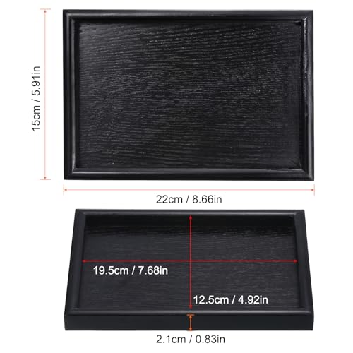 PATIKIL Wood Serving Tray 9x6 Inch Outer Base, Rectangular Decorative Platter for Home Decor Kitchen Table Candle Holder, Black - size: 9x6 Inch