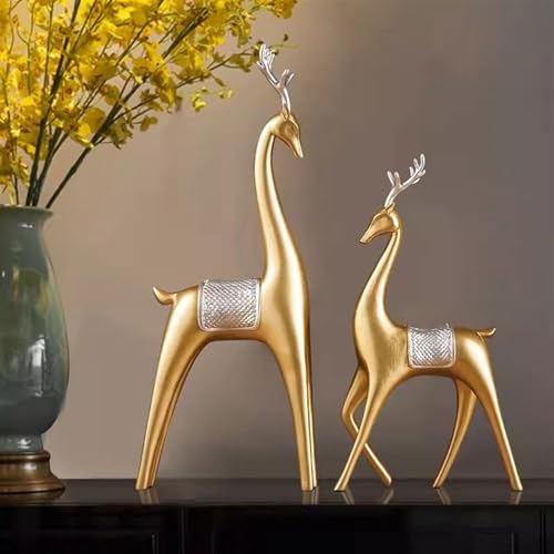 Statue Decorations Luxury Fortune Deer Ornament Entrance Triangle Cabinet Decoration Living Room Home Accessories Crafts Housewarming Gift Home Decor Object