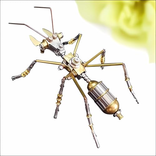 3D Steampunk Mechanical Insect Puzzle Kit - DIY Metal Assembly Model for Adults, Unique Retro Brass Sculpture Craft for Home Office Decoration (Ant B) - style: Ant B