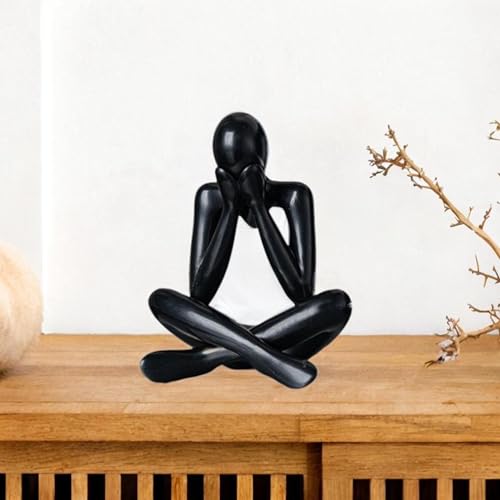 Contemporary Abstract Sculpture for Display, Black - color: Black