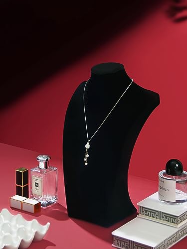 Coward 3Pcs Necklace Bust Stand Rack for Selling Show, Black Velvet Necklace Jewelry Display Holder for Jewelry Exhibition or Store Shop Show (11" Hight) - color: Black Velvet, size: 11" Hight (3pc)