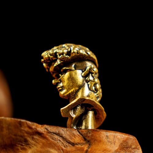 CHOVY Binary David Peep into The Future Sculpture Retro Style Made of Solid 100% Brass Handcrafted Ideal for Home Decor Desk Ornaments Collectible Crafts Office Scene Setters & Artistic Decorations - style: Dual David