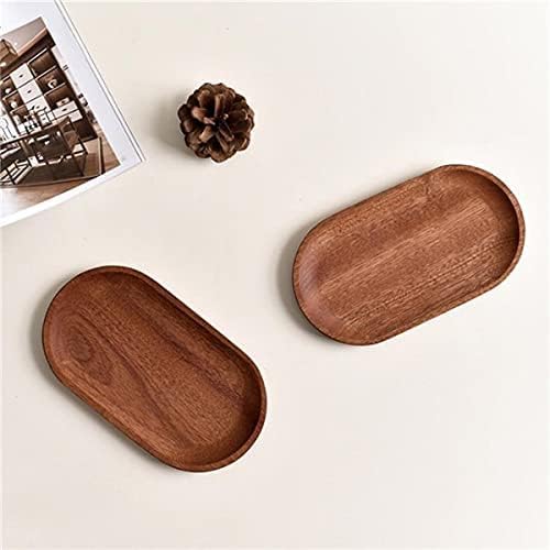 2 Pack Solid Wood Serving Platters and Trays of Natural Wood with Edge,Rectangular Avoid Sliding and Spilling Food (Walnut Trays x 2Pack) - color: Walnut Trays 2pack
