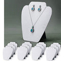 12 PCS White Velvet Jewelry Necklace Display Stand, Jewelry Display for Selling and Shows, Necklace Easel Stand, Collapsible Jewelry Necklace Bust Stand