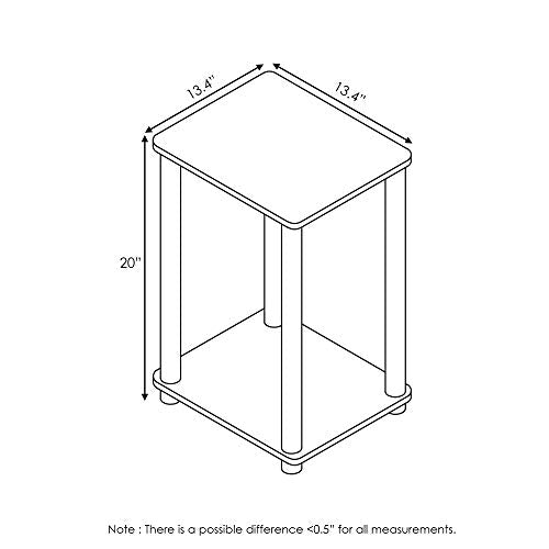 FURINNO Turn-N-Tube Haydn End Table, 1-Pack, Cream Faux Marble/White - color: Cream Faux Marble/White, size: 1-Pack, 2-Tier, style: Haydn