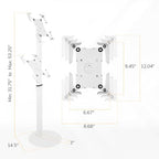 Mount-It! Anti-Theft Universal Tablet Floor Stand Kiosk, Locking Enclosure for iPad, Galaxy Tab & Surface Pro 9.7"–13.1", Height Adjustable 27.5"–47", Commercial Kiosk Stand, White - color: White