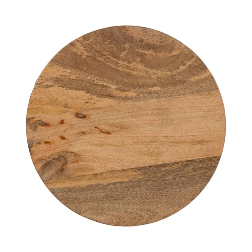Kate and Laurel Reid Modern Wooden Ribbed Drink Table, 10 x 10 x 22, Natural Wood, Solid Wood Mini Table for Use as Pedestal Plant Stand Indoors or Small Nightstand Option