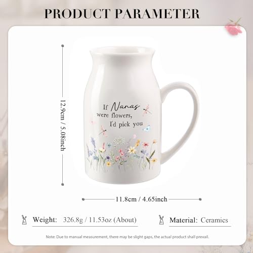 Personalized Flower Vase Small Ceramic Vase for Mother's Day Birthday Gift for Mom, Wife, Grandma, Mama, Nana for Home Decor Living Room Bedroom Decoration - color: Style 04