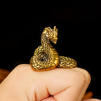 100% Solid Brass Dragon-Snake Hybrid Sculpture - Handcrafted Mythical Creature Statue, Heavyweight Fantasy Art Decor, Premium Office & Library Collectible, Power Symbol Gift for Mythology Lovers - style: Dragon Snake