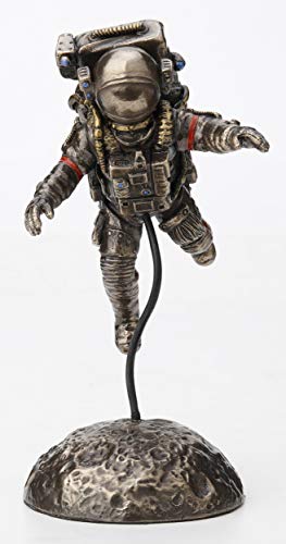 Veronese Design 6 1/8 Inch Zero G Astronaut Moon Landing Resin Statue Bronze Finish