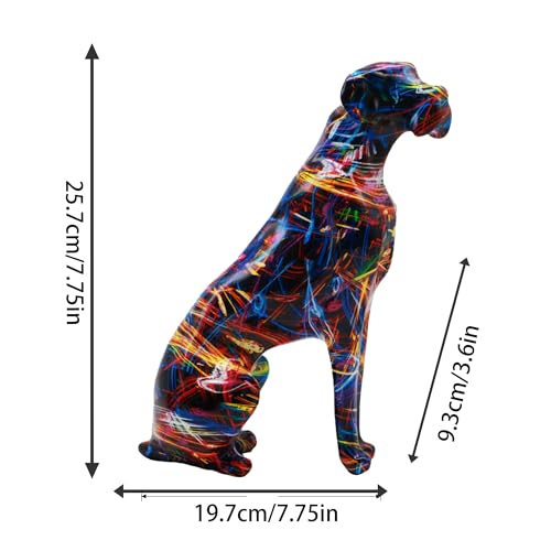 Dog Graffiti Ornament Statue, Collectible Graffiti Decorations for Living Room, Colorful Art Sculpture,for Office Desk Table Top Bedroom Book Shelf Abstract Statue (Colorful) - color: Colorful