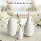 BEAHOT Ceramic Vases Set of 3, Modern Decorative Flower Vases for Living Room - size: 3 set
