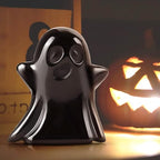 Artistone 1.7" Crystal Ghost Statue Carved Gemstone Halloween Ghost Sculpture Figurine Ornament Healing Stone for Home Office Mantel Decor (Black Obsidian)