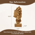 Flocked Resin Statue with Soft Velvety Texture, See No Evil Sculpture Modern Abstract Figurine for Desk, Bookshelf, Coffee Table Centerpiece, Meditation Room (Brown) - color: Nosee-brown