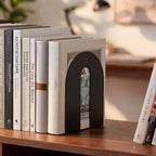 Officemate Heavy Weighted Bookends, Sturdy Office & Home Shelf Organizers, Set of 2 Black Metal Book Supports (93182) - size: Letter
