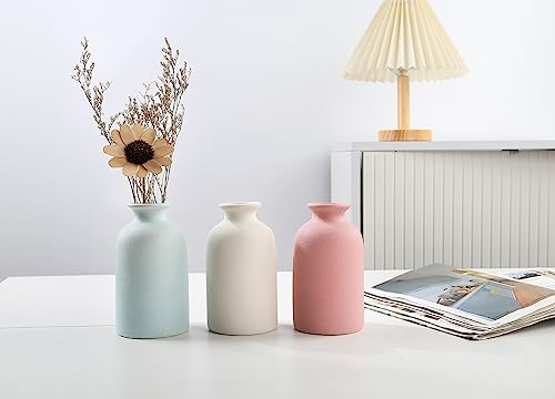 Blue Small Ceramic vase Dry Flower Vases for Home Decor Bohe vase Dried Flowers Home, Living Room,Modern, Minimalist,Centerpieces Office Desk Gift(S Blue) - color: Blue, size: Small