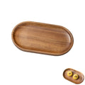 Small Wooden Tray, Oval Wood Serving Trays, Acacia Wood Platter for Coffee Tables, Dessert, Snack, Fruit, Bathroom Tray Charcuterie Board for Home Decor (S) - size: 7.3" x 4.1" x 0.6"