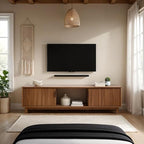 Walker Edison Arundo Fluted TV Stand for TVs up to 65 Inches, 58" TV Stand, Mocha - color: Mocha, size: 58" TV Stand