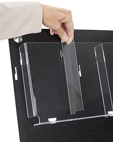 Displays2go Tiered Magazine Holder for Wall, 3-6 Adjustable Pockets, Frameless Acrylic - Black (2RP3BLK) - color: Black, size: 3 Pockets