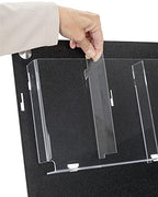 Displays2go Tiered Magazine Holder for Wall, 3-6 Adjustable Pockets, Frameless Acrylic - Black (2RP3BLK) - color: Black, size: 3 Pockets