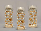 Vase Pearlfection 75 Floating Gold Pearls- Large Sizes- Fills 1 Gallon for Your Vases - color: Gold, size: 1 Pk