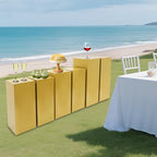 3/6 PCS Square Tall Pedestal Stand Metal Square Pedestal Stand Tall Pedestals Cake Stands for Party Wedding Birthday (Gold, 6Pcs) - color: Gold, size: 6Pcs