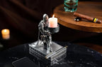 King's Guard Kneeling Knight Candlestick Holders Resin Posture TeaLight Holder Warrior Mobile Phone Stand Pen Holder Candle Holder for Restaurant, Altar, Home Table(Silver) - color: Silver