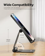 Nulaxy 2 Pack Dual Folding Cell Phone Stand, Fully Adjustable Foldable Desktop Phone Holder Cradle Dock Compatible with iPhone 17 16 15 14 13 12 Pro Max Xs Xr X 8, All Phones, Black - color: C-Black