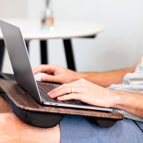 LAPGEAR Home Office Lap Desk with Device Ledge, Mouse Pad, and Phone Holder - Espresso Woodgrain - Fits up to 15.6 Inch Laptops - Style No. 91575 - color: Espresso Woodgrain, size: Home Office