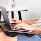 LAPGEAR Home Office Lap Desk with Device Ledge, Mouse Pad, and Phone Holder - Espresso Woodgrain - Fits up to 15.6 Inch Laptops - Style No. 91575 - color: Espresso Woodgrain, size: Home Office