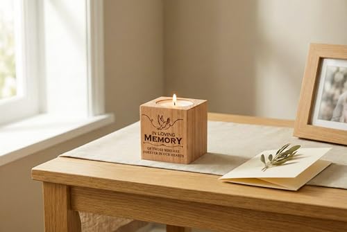 10 Pcs Wooden Memorial Candle Holder – in Loving Memory Gift, Sympathy Gift for Loss of a Loved One, Remembrance and Bereavement Gift, Celebration of Life Decor (Bird)